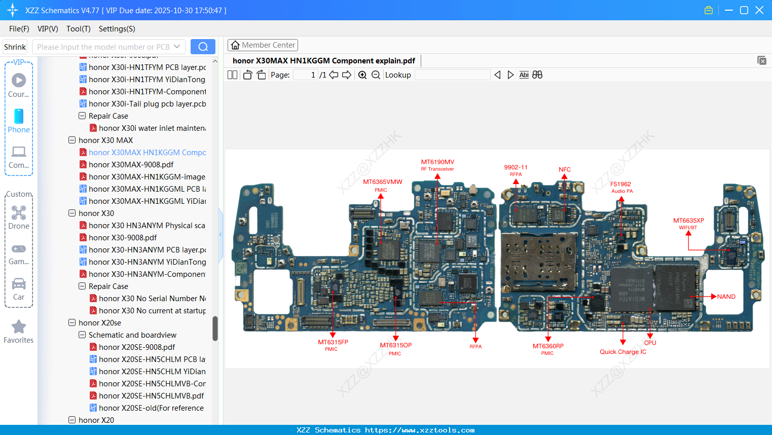 Honor X30MAX HN1KGGM Component Explain